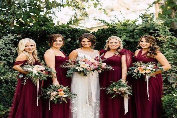 Wedding party long dresses