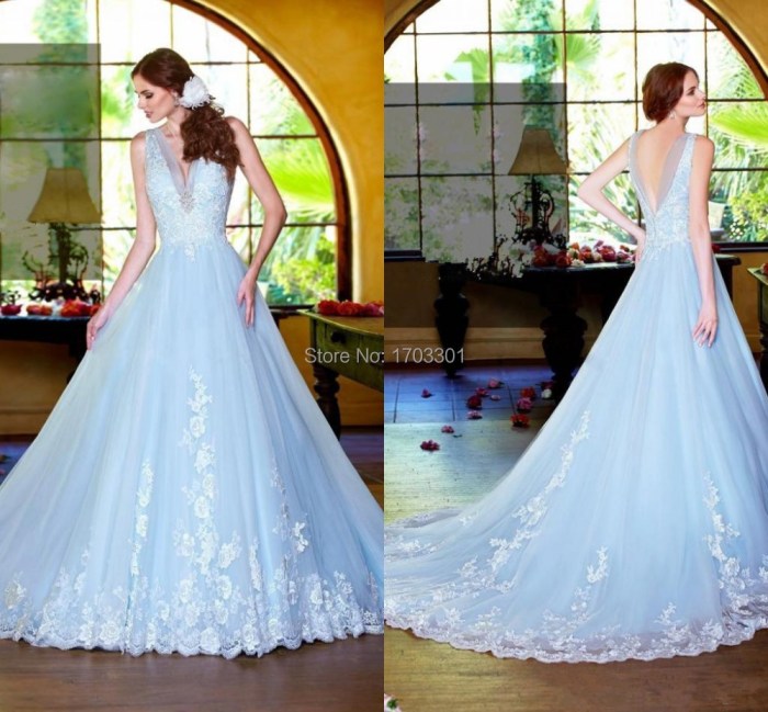 Baby blue dress for wedding