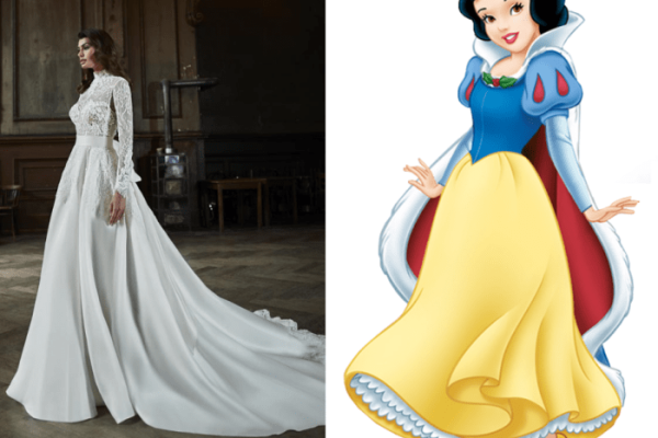 Snow white wedding dress