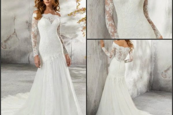 Wedding dresses dress lace sleeve long line sleeves gorgeous