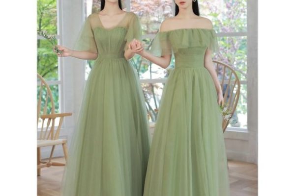 Sage green dress for wedding guest