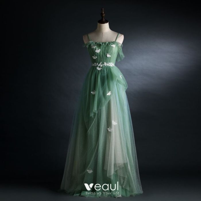 Sage green formal dress for wedding