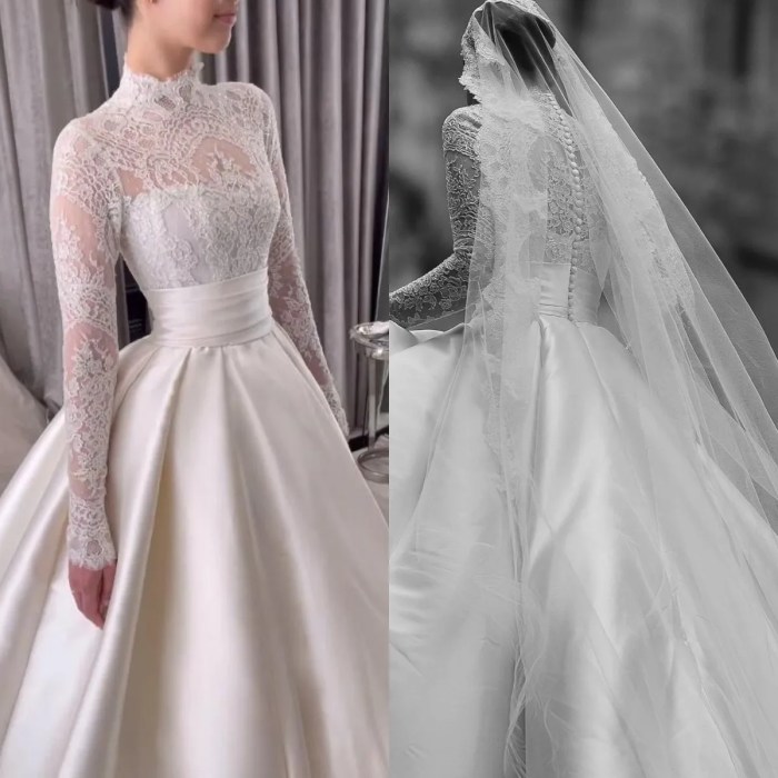 Wedding dress high neck lace