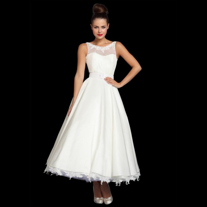 Vintage style tea length wedding dresses