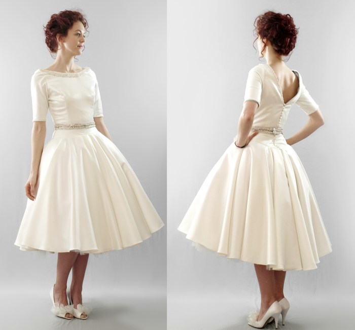 Vintage style tea length wedding dresses